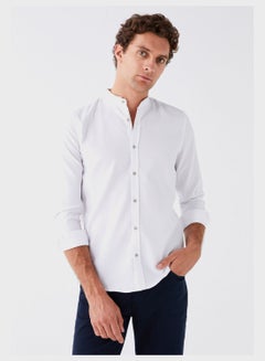 Buy Grandad Collar Slim Fit Shirt in UAE