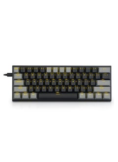 اشتري Z-11 60% Wired Mechanical Gaming Keyboard,Blue Switches Yellow Backlit Compact 61 Keys Keyboard for Windows,Mac OS Black Grey في السعودية