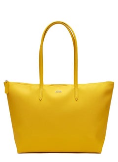 Buy Lacoste Women's L12.12 Concept Fashion Versatile Large Capacity Zipper Shoulder Bag Handbag Large Yellow 45cm * 30cm * 12cm in Saudi Arabia