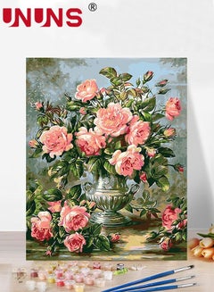 Buy DIY Paint By Numbers Kits,Flowers Paint Kits On Canvas With Frame,Hand-Painted Decorative Painting 40x50cm in Saudi Arabia