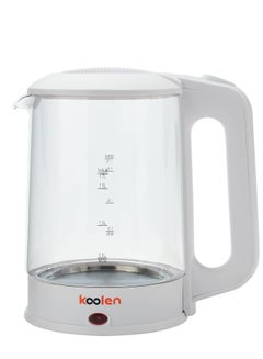 Buy Koolen Glass Electric kettle 1.7L white in Saudi Arabia
