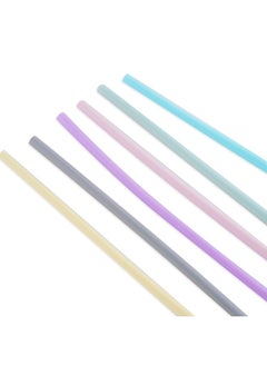 Buy Jumble 6-Piece Silicone Straw 23.5X0.8cm - Assorted in UAE