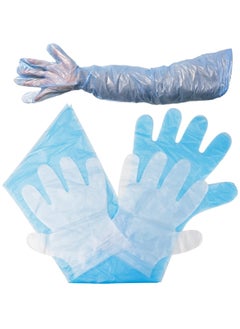 Buy 50Pcs Disposable Field Dressing Gloves, 50Pcs Short PVC Gloves, Veterinary Dressing Gutting Long Arm Gloves for Field Dressing Gutting Deer Gardening Painting Full Arm in Saudi Arabia