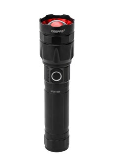 اشتري Rechargeable LED Flashlight 30W| Perfect for Indoor and Outdoor Use, 5 Hours Continuous Working| 2000 M Long Range With Aircraft Aluminum Housing| 4000 mAh Lithium Battery C-Type Charging and Power Reminder| GFL51059 Black في الامارات