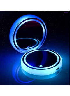 اشتري LED Car Cup Holder Lights, 7 Colors Changing USB Charging Mat Luminescent Pad في الامارات