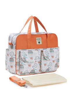 Buy Multifunctional Hot Air Balloon Print Travel Nappy Bag With High-Quality Material in Saudi Arabia