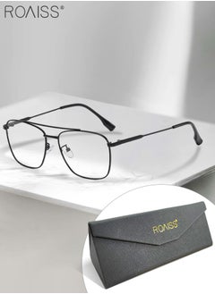 اشتري Blue Light Blocking Glasses Blue Light Filter Computer Reading Gaming TV Phones Oversized Eyeglasses Fashion Anti Eyestrain Headache Eyewear for Women Men Black في الامارات