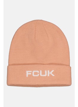 Buy Men Embroidered Hat, Peach/White in UAE