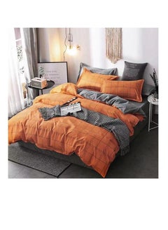 Buy 6Pcs Bedding Set Solid Color Luxury Bedding Duvet Cover Set King Size Bed Set King Size Set ORANGE in UAE