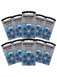 Buy 60-Pieces Rayovac Extra Hearing Aid Batteries Size 675 in UAE