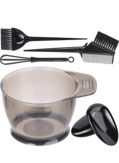 اشتري 5 Piece Black Hair Dye Set Kit Hairdressing Brushes Bowl Combo Salon CLEAR في الامارات