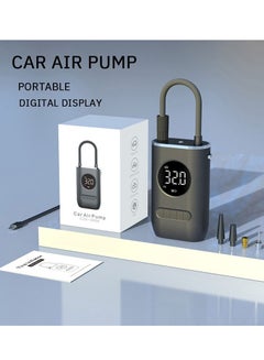 Buy Car Air Pump Portable Mini Self Propelled Electric Tire Pump Air Pump Handheld Wireless Digital Display Charging Pump in UAE