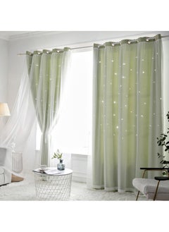 Buy Fabric Nation Blackout Curtains Thermal Insulated Bedroom Curtains for Living Room 100x250cm in UAE