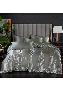 اشتري GOOTOY 4-Piece Duvet Cover Set, Quilt Cover Set, Soft Touch & Comfortable, Imitated Silk Fabric, Polyester Fabric, with Fitted Sheet, 2.0m Bed في السعودية