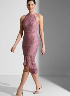 Buy Halter Neck Lace Dress in UAE