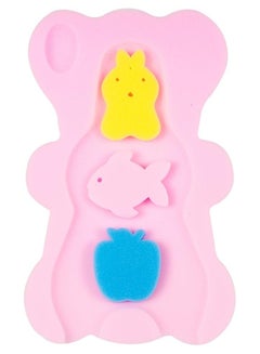 Buy Baby Infant Bath Sponge Baby Bath Mat Newborn Cushion, Pink in UAE