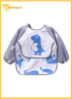 Buy Dinosaur Pattren Baby Bib, Waterproof Stain Resistant Drool Cloths Great for 12-36 Months Toddler Infant (Gray) in Saudi Arabia