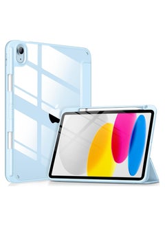 Buy Case for iPad 10th Generation 2022 10.9 Inch with Pen Holder, Shockproof Smart Case Cover with Transparent Back Shell Protective Case Compatible with iPad 10th Gen(Baby Blue) in Egypt