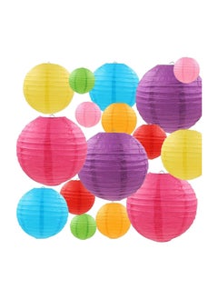 Buy Paper Lanterns Multicolor Chinese Japanese Paper Hanging Decorations Ball Lanterns Lamps for Home Decor Parties Weddings (Multicolor 16pcs) in UAE