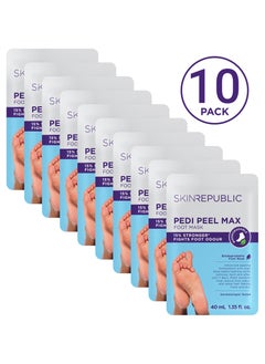 Buy Pedi Peel Max Intensive Exfoliating Treatment Foot Mask Pack Of 10 in UAE