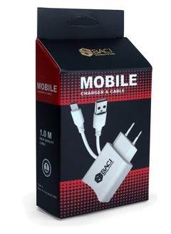 اشتري شاحن باسي 18 وات | 1 منفذ USB مع كابل USB إلى Type-C | أبيض | خط بريميوم فائق الجودة في مصر