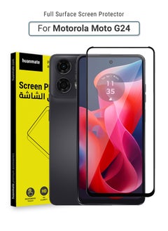 Buy Motorola Moto G24 Screen Protector – Premium Edge to Edge Tempered Glass, High Transparency, Delicate Touch, Anti-Explosion, Smooth Arc Edges, Easy Installation in Saudi Arabia