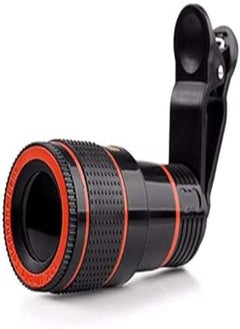 اشتري Universal Clip-on 8x Optical Zoom HD Telescope Camera Lens Black في مصر