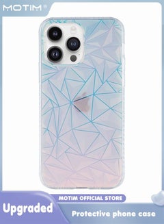 اشتري Clear Glitter Case for iPhone 14 Pro Laser Bling Hard Back Soft TPU Bumper Cover Slim Shockproof Protective Phone Case for Women في السعودية