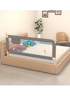 Buy Baybee Bed Rail Guard Barrier for Baby Portable Safety Adjustable Height Falling Protector Fence Grey in UAE