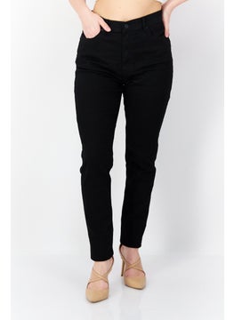 اشتري Women Skinny Fit Solid Stretchable Denim Jeans, Black في السعودية