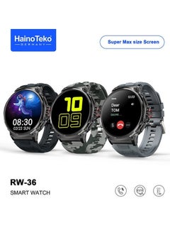 Buy Haino Teko Germany RW36 Super Max Size Round Shape Full Screen AMOLED Display Smart Watch With 3 Pair Straps For Men's and Boys Black in UAE