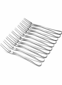 اشتري 10 Pcs Stainless Steel Forks, Crab Stainless Steel Forks Escargot Forks 2 Prong Tasting Appetizer Forks Portable Salad Fruit Forks for Party Travel, 5 Inches في الامارات