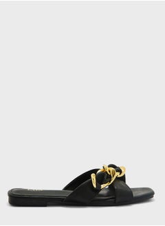 Buy Crossover With A Chain Flat Sandals in UAE