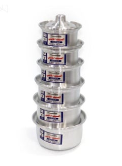 اشتري 6-Piece Cookware Pot Set Silver في السعودية