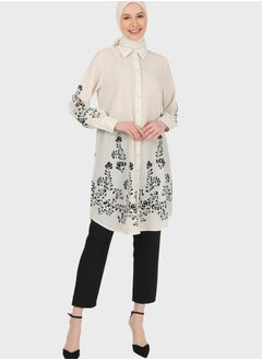 Buy Button Detail Printed Tunic in UAE