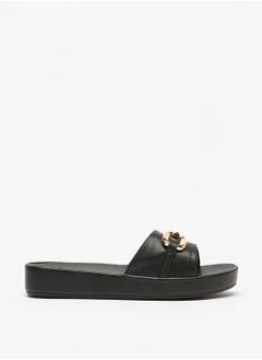 اشتري Metal Accent Slip On Sandals في السعودية