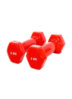 Buy 2 Piece Vinyl Coated Dumbbells 3Kgs Each in Saudi Arabia