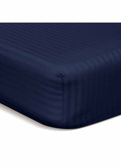 Buy Hotel Linen Klub Stripe Microfiber  Navy Blue Fitted Sheet -Single Double Queen King Super King 90 x 190 cm 120 x 200 Cm 200 x 200 Cm 150x200 Cm 200x200 Cm in UAE