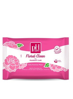 Buy pH Care Daily Feminine Wipes Floral Clean 10s in UAE