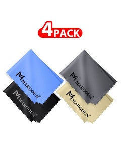 Buy 4 Pack Of Microfiber Cleaning Cloth Premium Cloth for Glasses Lens Screens & More Multicolour in UAE