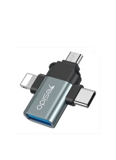 Buy Yesido 3 In 1 OTG USB 2.0 Super Fast Data Transmission GS15 Lightning Type C Micro Plug And Play in Egypt