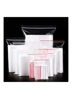 Buy 100-Piece Reusable Zip Lock Plastic Seal Packaging Bag Clear 5x7cm in Saudi Arabia