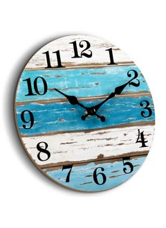 اشتري Wall Clock - 12 Inch Beach Coastal Nautical Ocean Clocks for Living Room, Silent Non Ticking Wall Clocks Battery Operated Decorative for Kitchen,Bedroom,Bathroom,Home Decor في السعودية