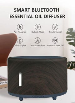 اشتري Bluetooth Music Flame Aromatherapy 300ml Humidifier Diffuser Heavy Fog Home Remote Control Led Light Atomizer في السعودية