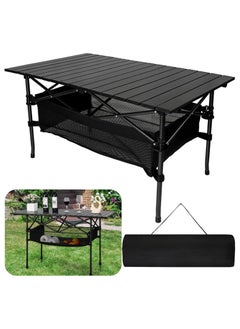 اشتري Large Foldable Table,Portable Camping Table,Picnic Table,Backpacking Table with Storage Waterproof Pocket,for Outdoor BBQ,Cookout,Picnic,Beach,Camping and Beach 95 * 55 * 50CM في الامارات