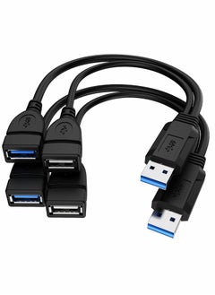 اشتري كابل مقسم USB 3.0 أنثى إلى ذكر مزدوج ، محول شحن بيانات مزامنة 1 2 ، سلك تمديد للكمبيوتر الشخصي والكمبيوتر المحمول بطاقة شبكة القرص U صلبة (2pack) في الامارات