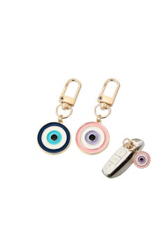 Buy Key Chain, 2Pcs Cute Shining Enamel Evil Eye Keychain for Women, Protection Good Luck Charms Key Chain for Car Keys Holder Bag Purse, Bag Purse Accessories in UAE