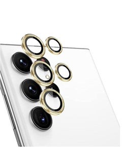اشتري Samsung Galaxy S23 Ultra Camera Lens Protector, 9H Tempered Glass Camera Cover Screen Protector Metal Individual Ring for S23 Ultra 5G 2023 [Installation Tray] (Gold) في الامارات