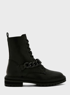 Buy Beth Chain Lace Up Ankle Boots in UAE