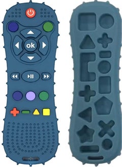 Buy Soft Chew Toys with TV Remote Shape, Early Educational Sensory Toys for Teething Relief and Soothing Gum Sores for Babies Baby Teethers Blue in Saudi Arabia